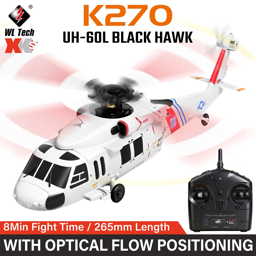 Wltoys K270(UH-60L) 4채널 6축 자이로 광학 흐름 포지셔닝 RC RTF 헬리콥터