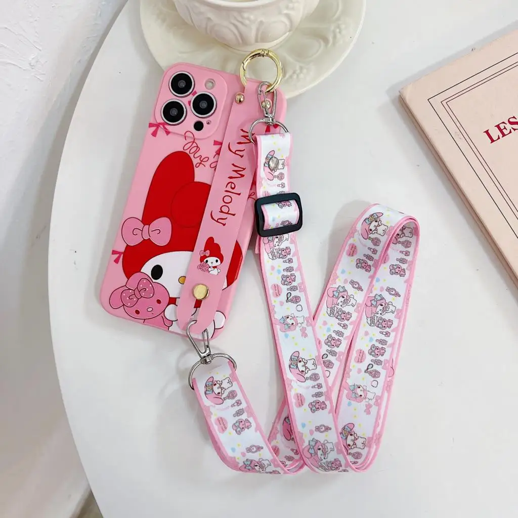 thumbnail image 1 of Funda de teléfono con correa para la muñeca para Samsung Galaxy S7 Edge, S8, S9, S10, S20, S21, S22, S23 Plus, Ultra, S21FE, Note 8, 9, 10, 20, Hello Kitty, 1 of 5