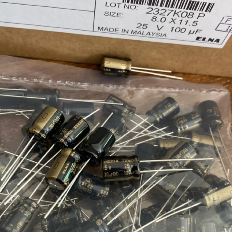 

5 шт. 100 мкФ 25 в ELNA конденсатор 25 в 100 мкФ 8x12 мм миксер TONEREX медный штифт