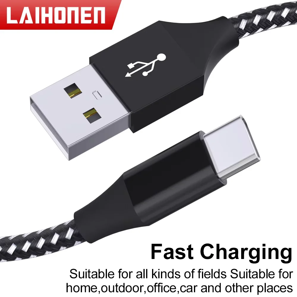 LAIHONEN 2개 USB A to USB C 케이블 고속 충전 타입 C 케이블 충전기 데이터 동기화 와이어 코드 (아이폰 15, 맥북, 삼성, 화웨이용)