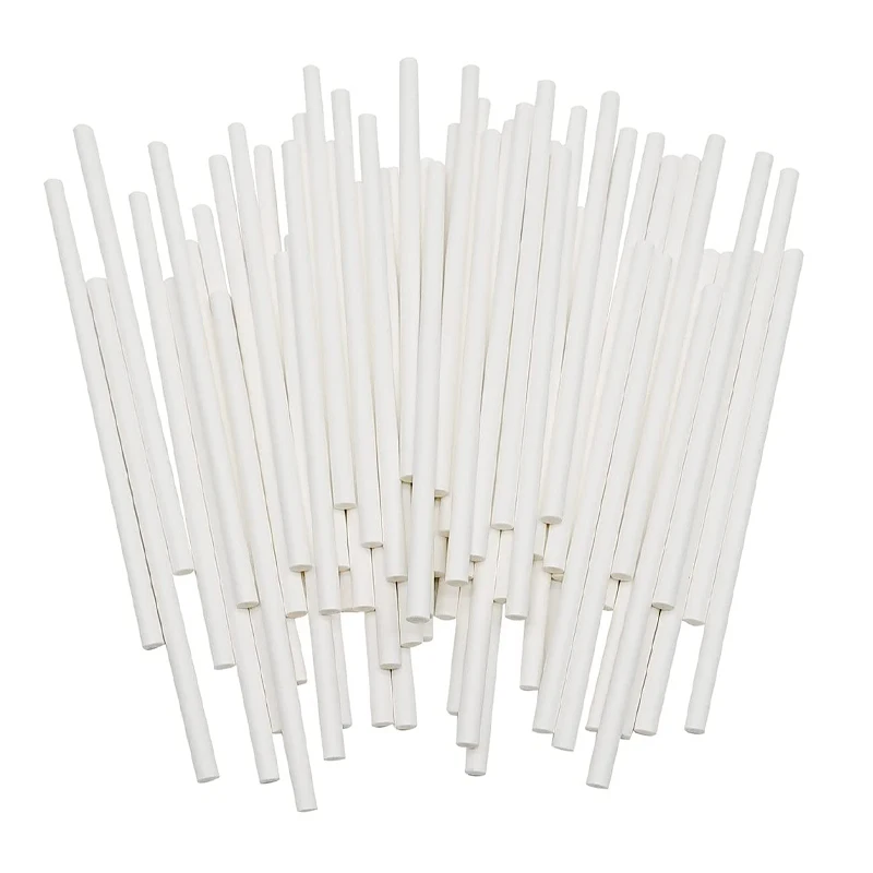 100Pcs Plastic Lollipop Stick Safe White Cake Sucker Sticks for Chocolate Sugar Candy Lollypop DIY Mold Bakeware Tool