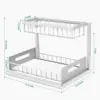 Under Sink Organizers and Storage,with Sliding Drawer 2 Tier Multi-purpose Bathroom Shelf Organizer for Kitchen Bathroom Storage 4