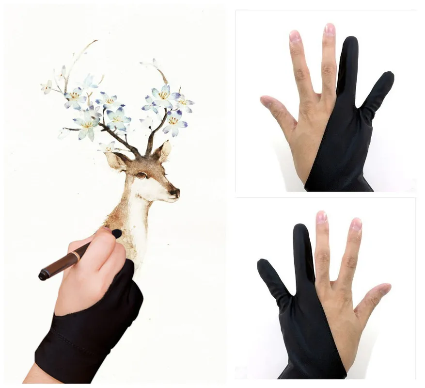 Drawing Tablet Glove Two Finger Artist Glove Of Smooth Elasticity  Breathable Digital Art GraphicTablet Gloves Good For Right And - AliExpress