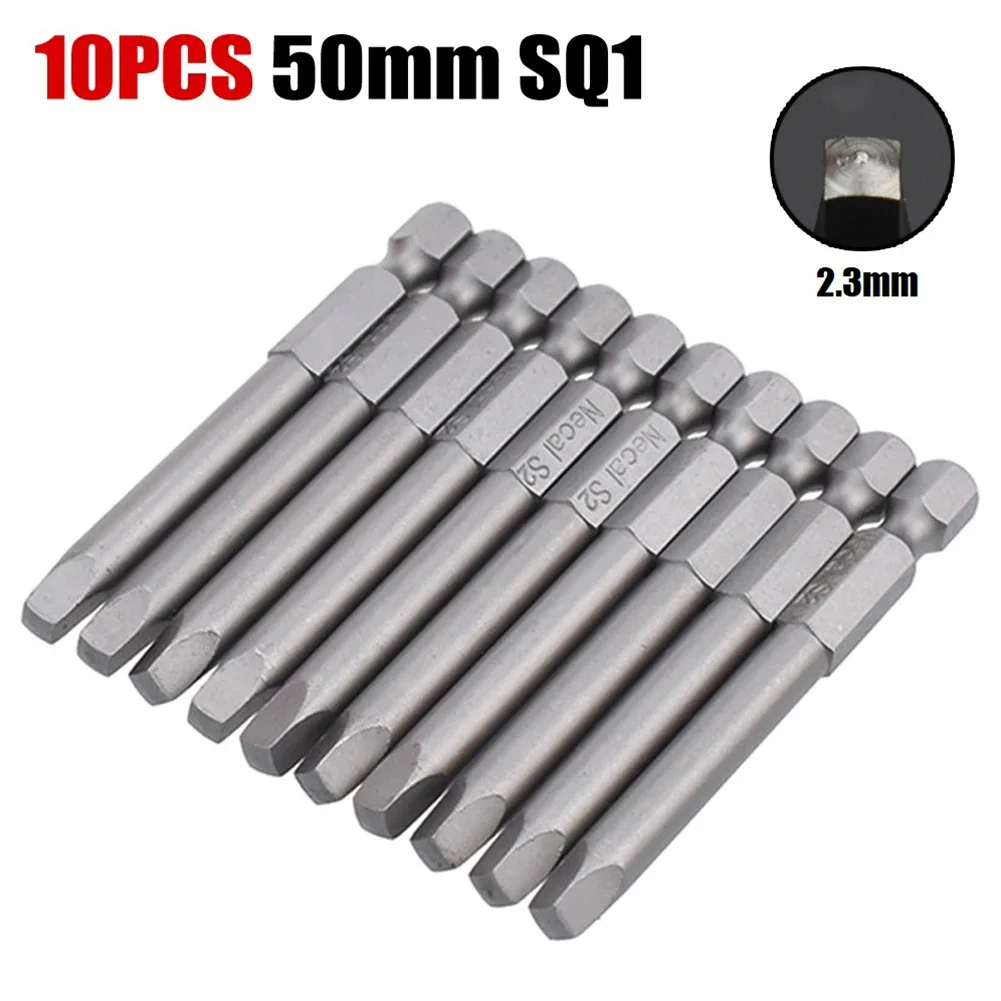 And Durable 10pcs Alloy Steel Square Head Screwdriver Bits, Suitable For Manual Electric Screwdriver And Drill