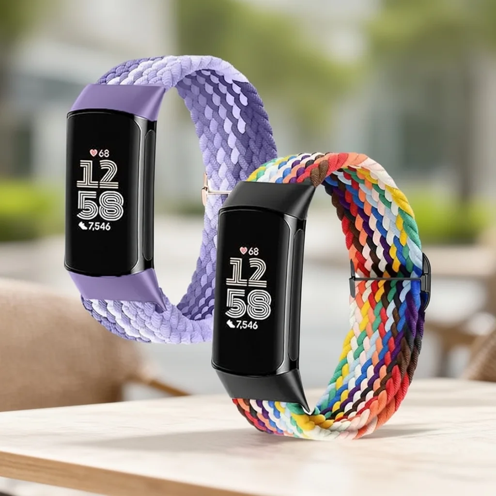Braided Solo Loop Bands - Stretchy Woven Nylon Replacement Bands (2-Pack)