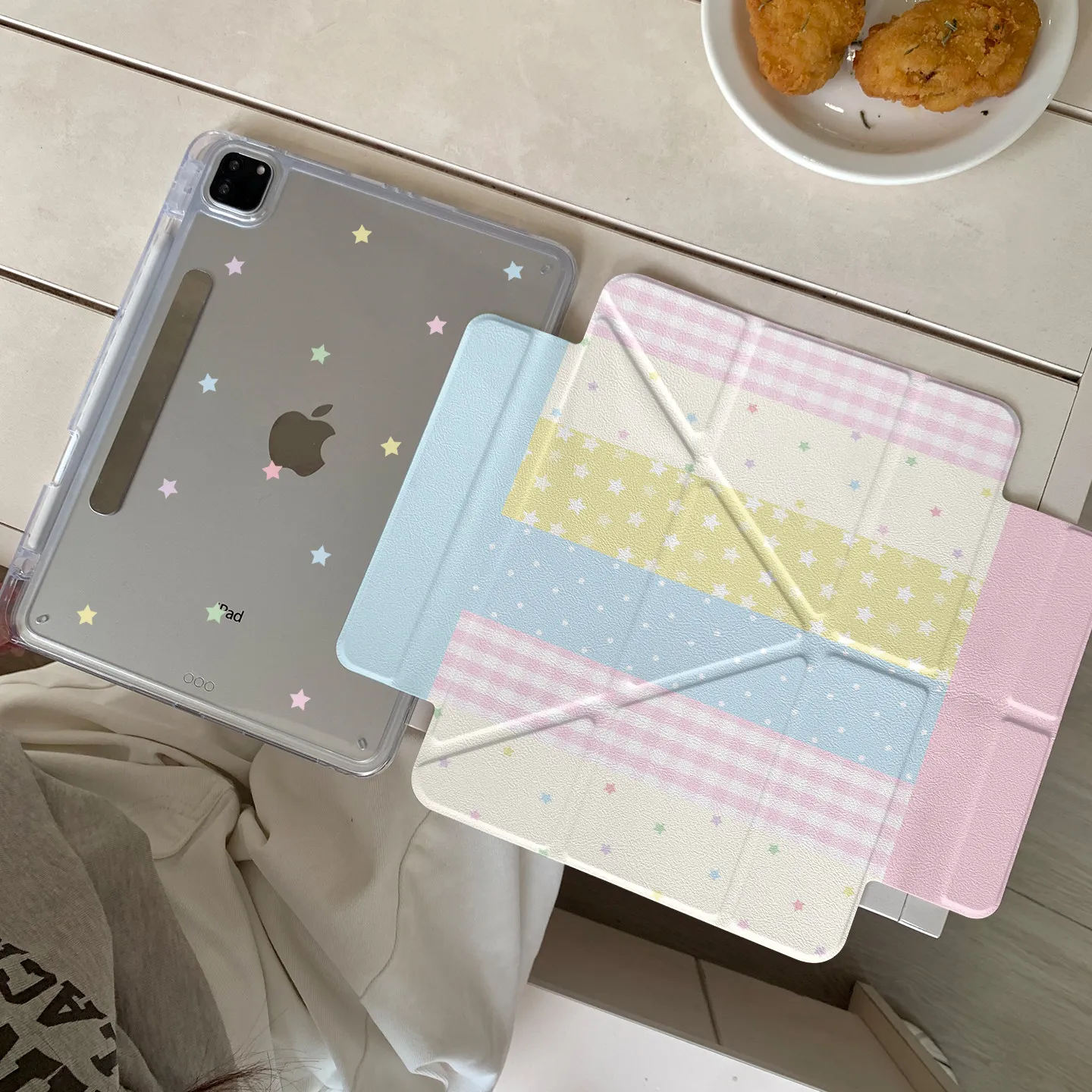 Ins Cute Y-Fold Tablet Case with Stylish Design