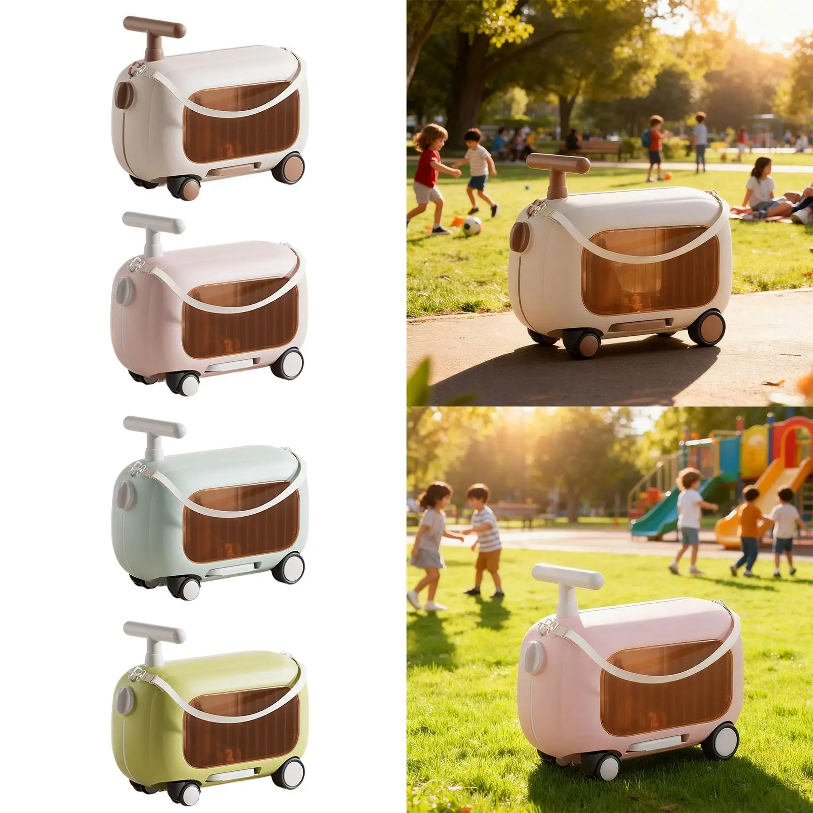 Ride on Suitcase, Luggage Case with Wheels Rideable Carry on Storage Carry on Luggage Children's Suitcase, for Aged 2-6 Years