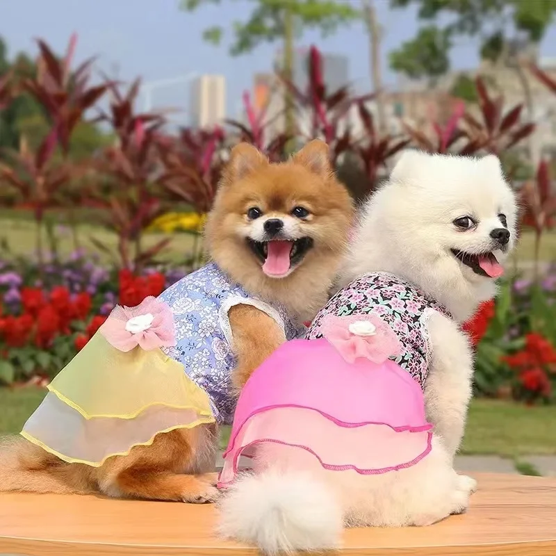 Summer Dress for Dog Pets Clothes Chihuahua Wedding Dress Skirt Cloth Accessory Dog Pet Supplies Hanbok Cat Costume