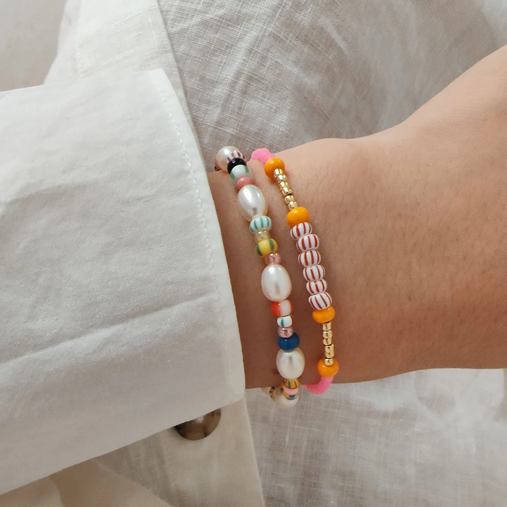 KKBEAD Boho Sommer Armbänder für Mädchen Geschenk Böhmischen Strand Perlen Armband für Frauen Schmuck Pulseras Femme