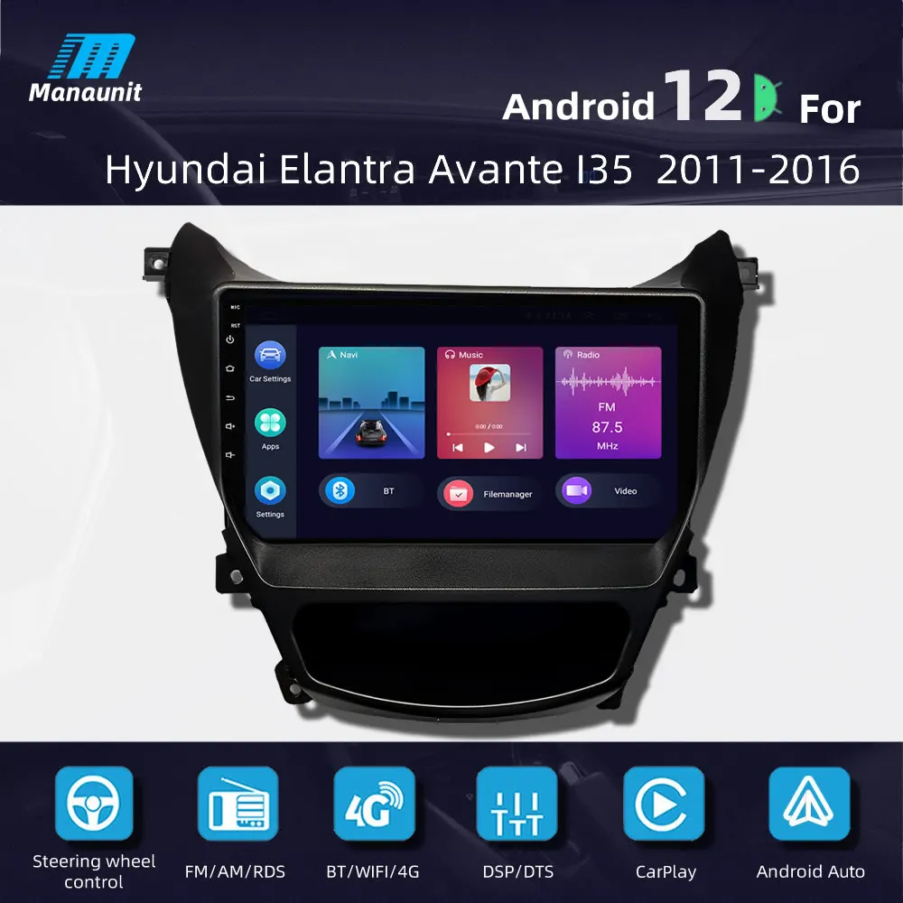 

9" Car Radio For Hyundai Elantra Avante I35 2011 2012-2016 Multimedia Video Player Navigaion GPS 2Din 4G DVD Stereo Head Unit