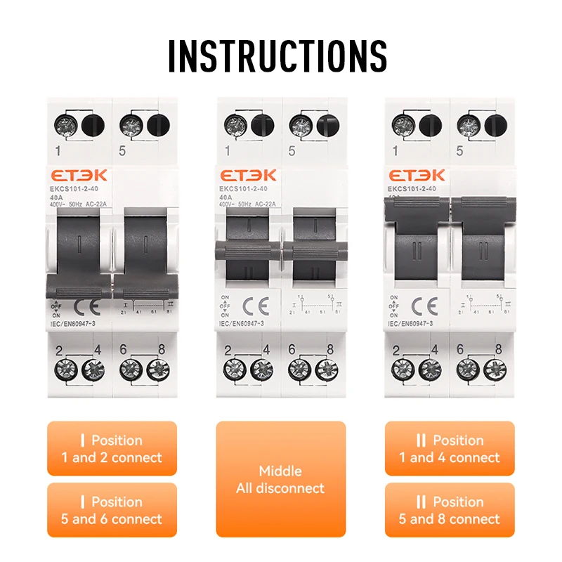 ETEK-Din  MTS    ȯ ġ,  ȯ ġ, ͷ ȸ ܱ, 1P 2P 4P 40A 230V EKCS101