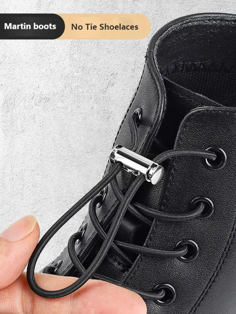 NEW-Elastic-buckle-Shoe-laces-Metal-Lock-Button-Shoelace-No-Tie ...