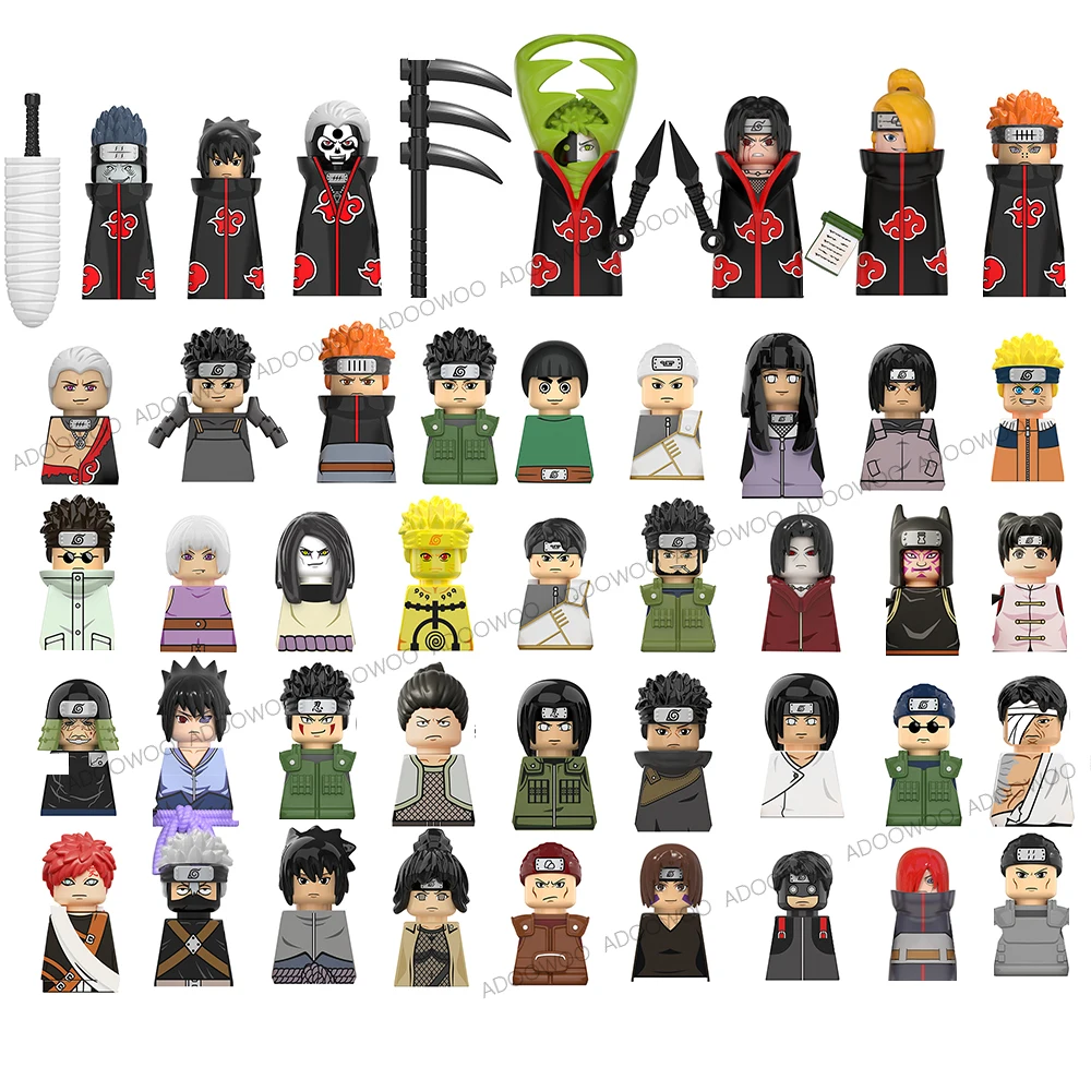 

75style Naruto Mini Action Character Sasuke Sakura Kakashi Obito Jiraiya Anime Doll Cartoon Assembly Block Children's Puzzle Toy