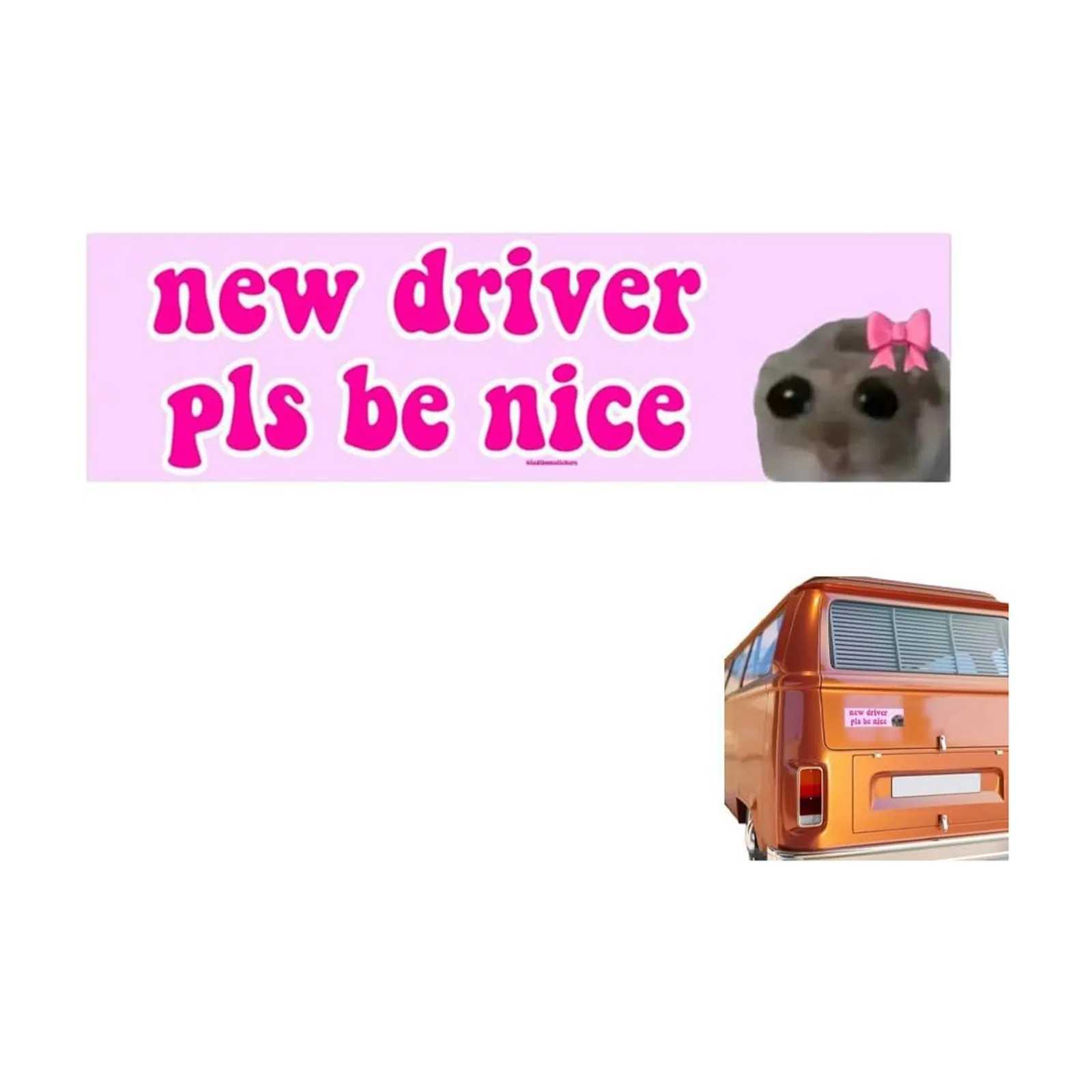 Driver Car Sticker Nice New Driver Please Be Nice Funny Self Learner Signs For Girls декор