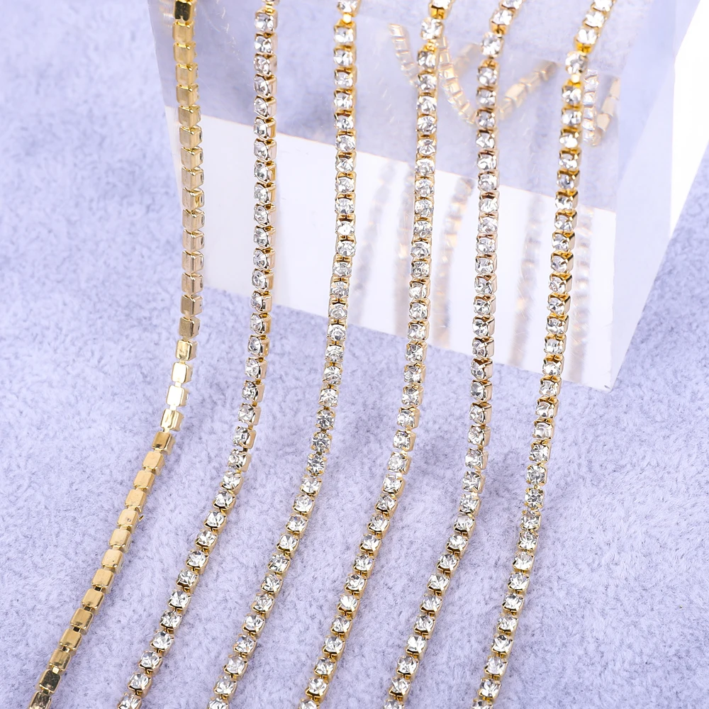 Elegant Gold Crystal Rhinestone Chain Decoration