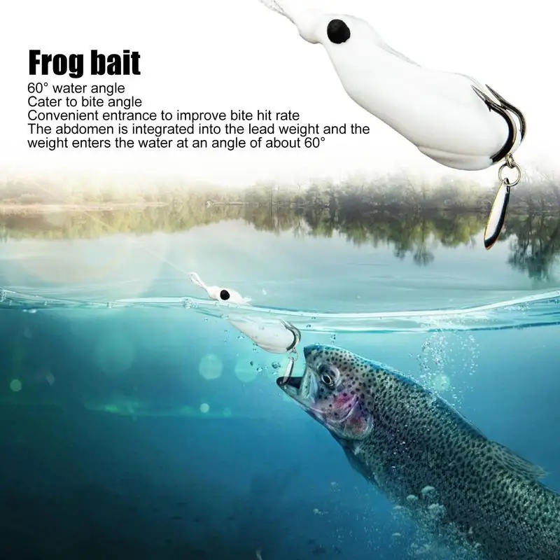 Soft Frog Bait Frog Fishing Lures For Bass Topwater Double Hook Frog Lure  Soft Swimbait Floating Baits For Freshwater Saltwater