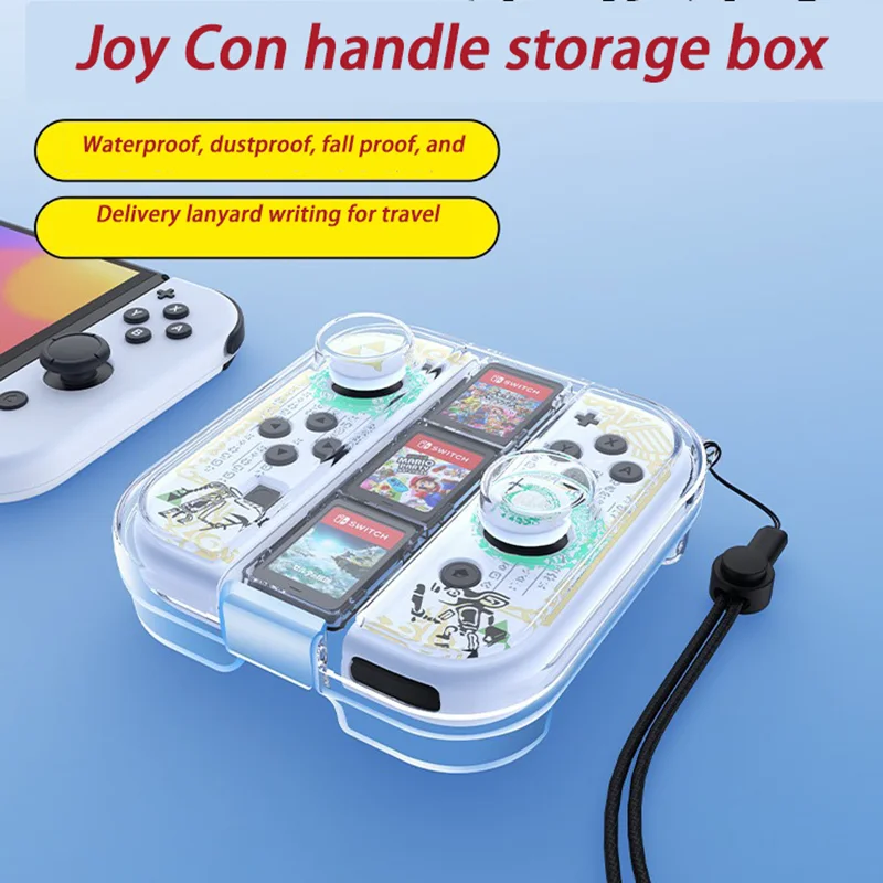 Caso protetor Nintendo Switch Game Handle, Caixa de armazenamento Joycon com estojo wearable, Caixa transparente do console
