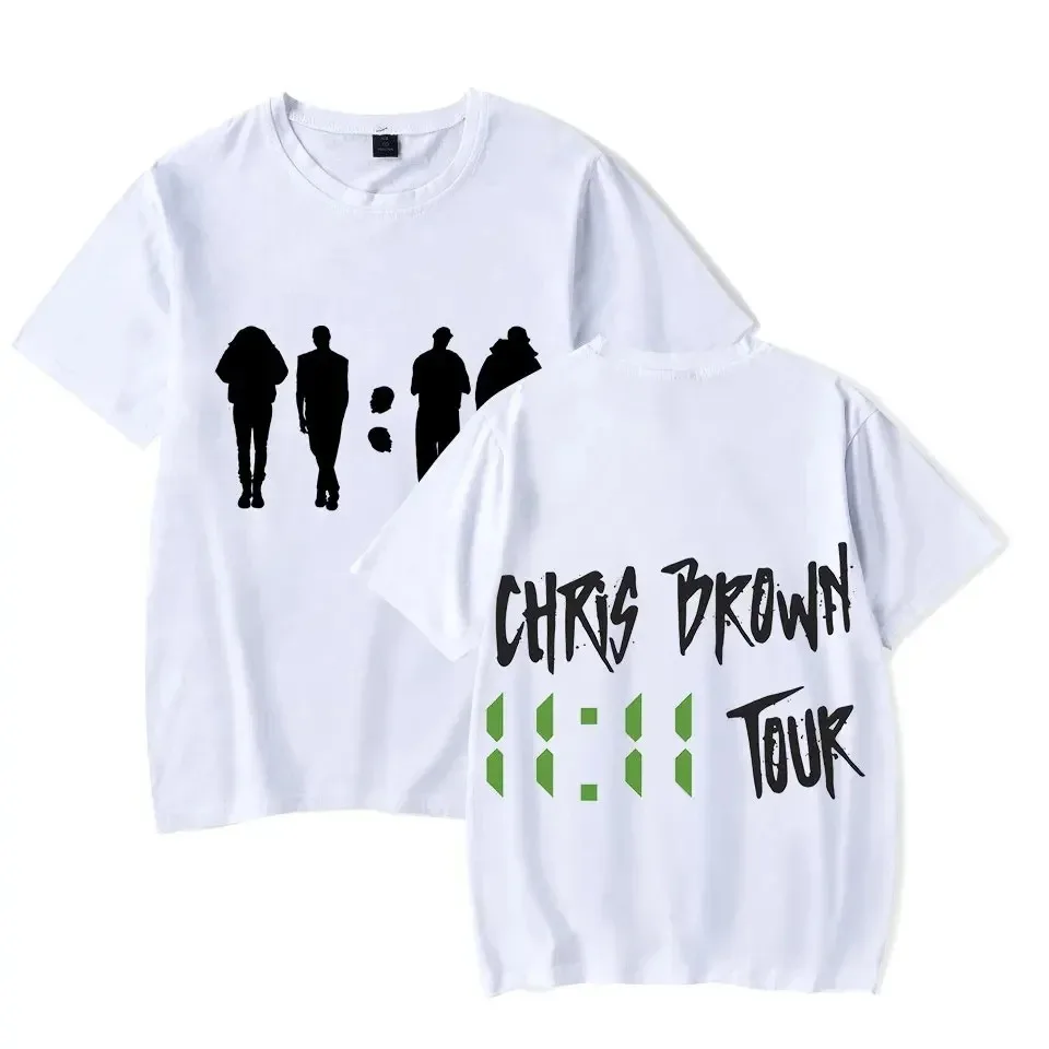 

Chris Brown 11:11 Tour Rapper Merch T-Shirt Women Men Crewneck Short Sleeve Fashion Tee