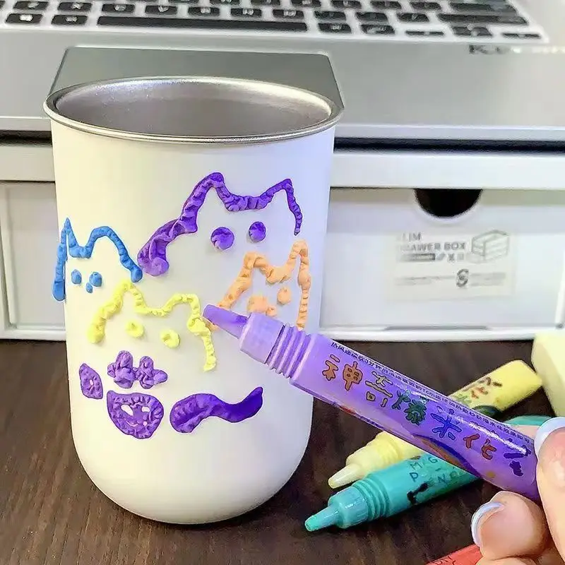 6 Teile/satz Neue Exotische Popcorn Stift Multifunktionale Schaum Marker Stift Notebook kinder Magie Stift Spaß Flauschigen Stift 3D Blase Stift – Detail 9
