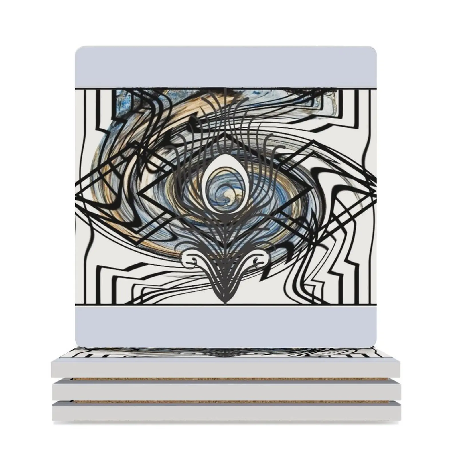 

Art Deco Experimental Ceramic Coasters (Square) drink set drinks eat table cute Coasters