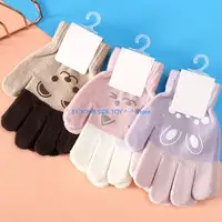4-8 Years Children Hand Gloves Outdoor Mittens for Kids Cartoon Gloves Boys Girls Winter Warmer Knitted Mittens U6XE