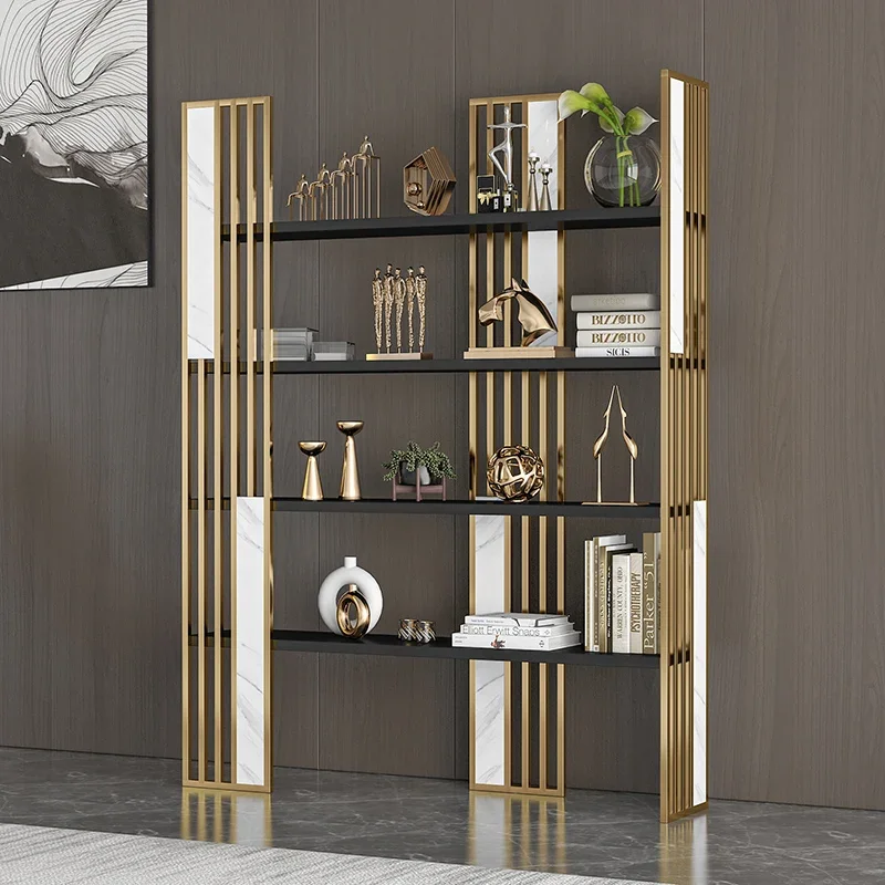 Luxurious simple bookshelf floor bookcase shelf bedroom small display rack modern office storage decoration rack