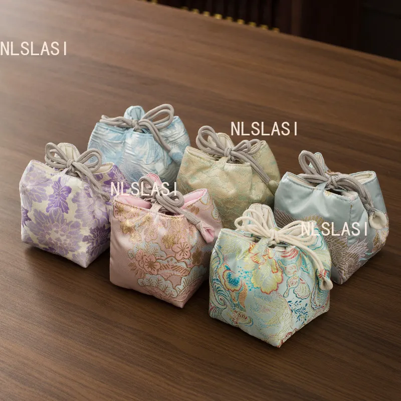 찻주전자 보관 보호 커버 마스터 컵 휴대용 가방 중국 스타일 섬유 공예품 보호..