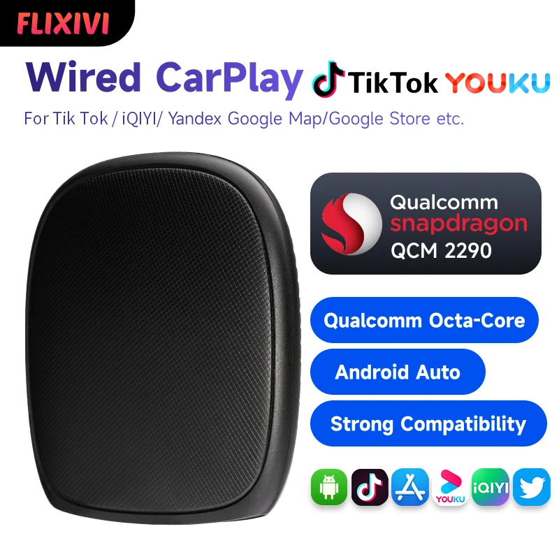 Wireless Carplay Ai Box Qcm6125 Android 13 Plus 4Glte Android Auto Apple Car Play Streaming Box 8 Grammi