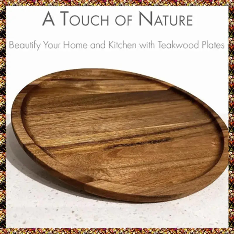 BTCL Round Wood Tray,Wooden Serving Tray,Serving Platter,Appetizer Charcuterie Board,Tray Organizer For Kitchen/Countertop 5
