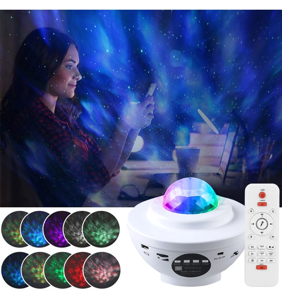 decorative night lights Rodanny Colorful Starry Sky Galaxy Projector Nightlight Bluetooth USB Music Player Star LED Night Light Gifts for Kids night lamp for bedroom