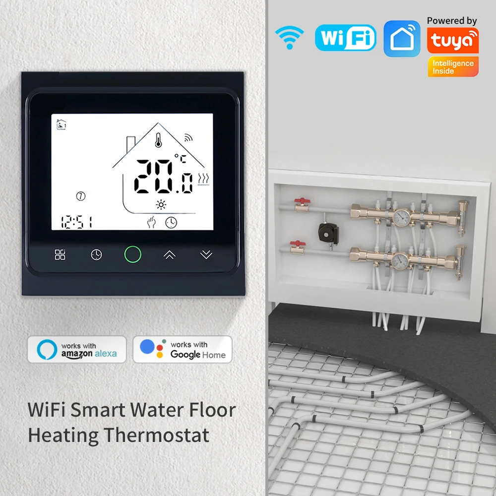 Smart WiFi Thermostat with Voice Control and Digital LCD Display