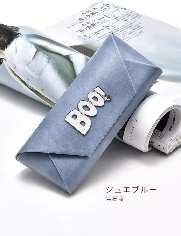 

Полиуретановые чехлы для очков с тонкой флисовой подкладкой-украшение с золотыми бабочками и булавками, оранжевый цвет