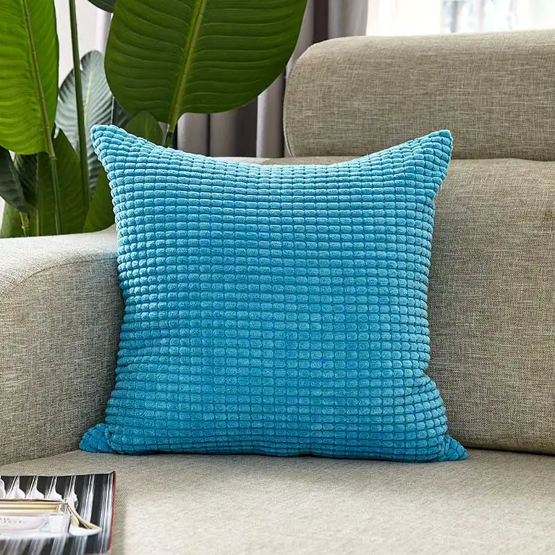 

Blue Cushion Covers Super-Soft Striped Velvet Corduroy Pillow Cover for Sofa 45x45cm Home Decorative Pillow Case