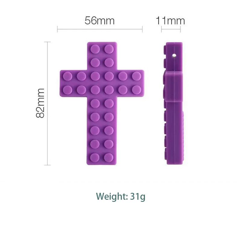 Pet and Baby Cross Border Autism Children Skull Gutta-Percha Sensory Chewing Necklace Silicone Teether Grinding Machine Pendant 6