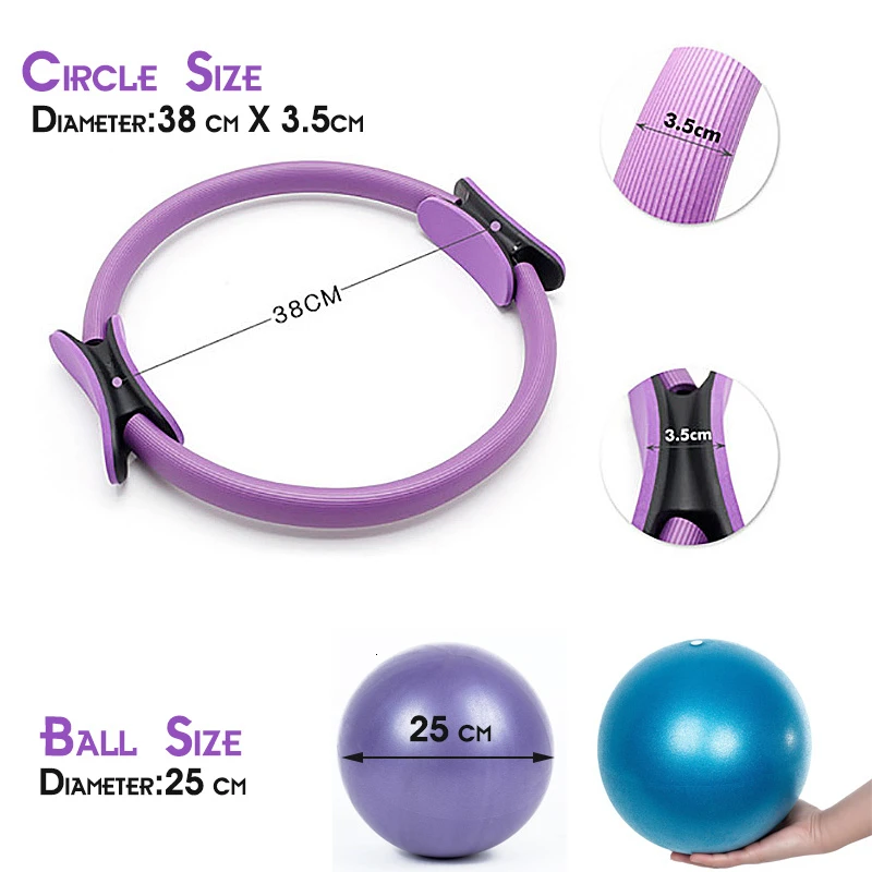 Gym 2PCS Fitness Ring Circle Yoga ball Pilates Women Girl Fitness Ring Yoga Exercise Home Circle For Home