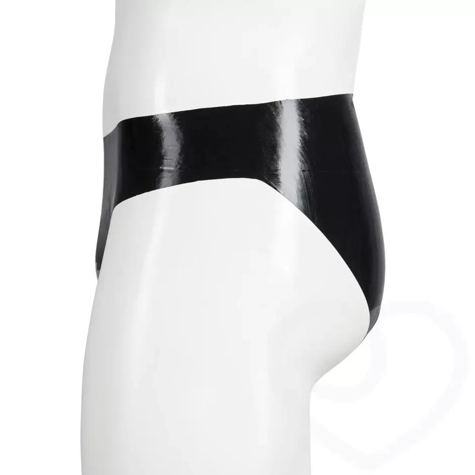 Men's PVC Bright Leather Briefs Sexy Open Crotch Leather Underwear Lingerie Sexy