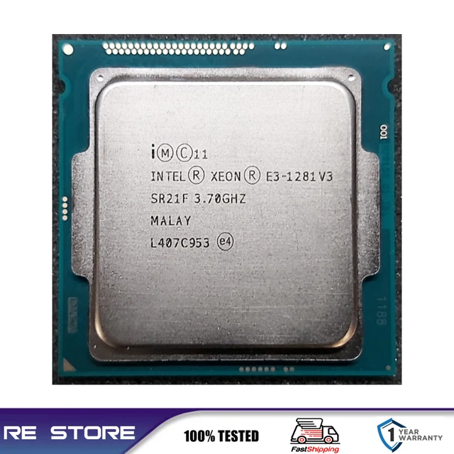 Used Intel Xeon E3 1281 V3 CPU 3.7GHz 8M 4 Core 8 Threads LGA 1150 Processor