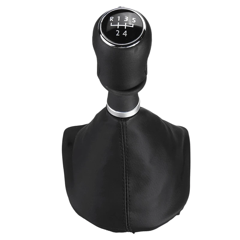 

5 Speed Gear Shift Knob Leather Gaiter Boot Cover Shifter Lever Handle Stick for -Transporter T6 Caravelle