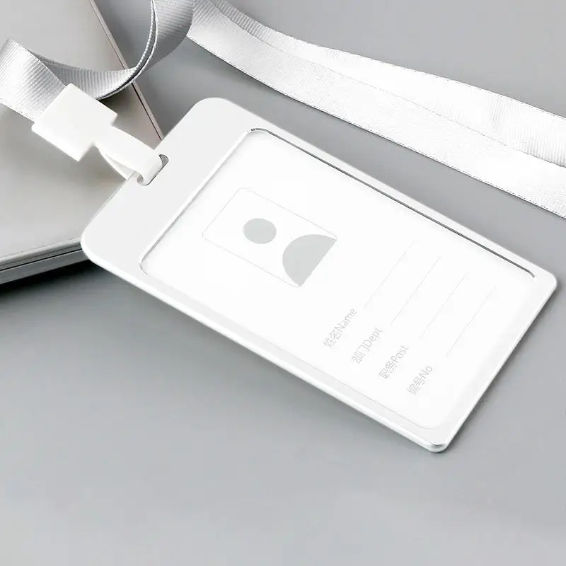 Plastic Work Card Cover with Lanyard Rope ID Work Card Identity Badge Bus Card Holder Cover Business Credit Card Holder Bag Case