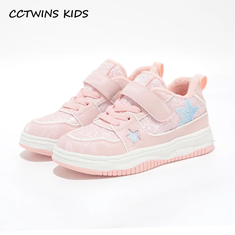 

Kids Sneakers 2022 Winter Boys Brand Sports Running Chunky Trainers Girls Fashion Warm Fur Glitter Star Shoes Soft Sole Platform