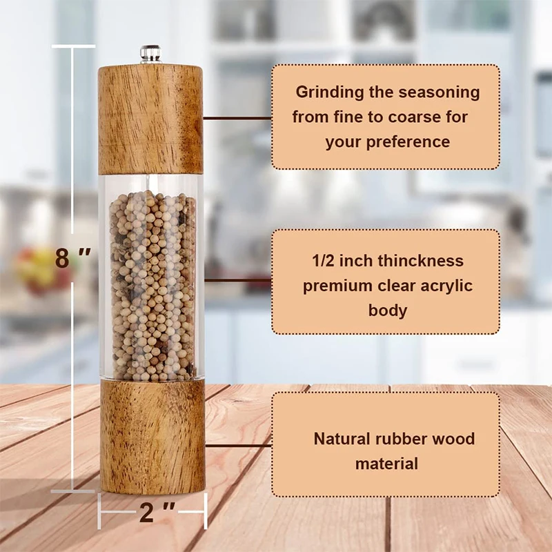 Salt and Pepper Grinder Set Manual Mills Shakers with Adjustable Ceramic Core 137 salt and pepper grinder