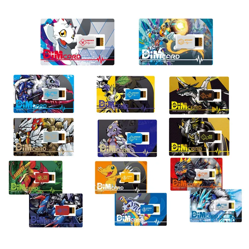 Оригинальный BANDAI Digimon Adventure Agumon Wormmon Blucomon Полный Комплект DIM Card экшн-фигурка модель