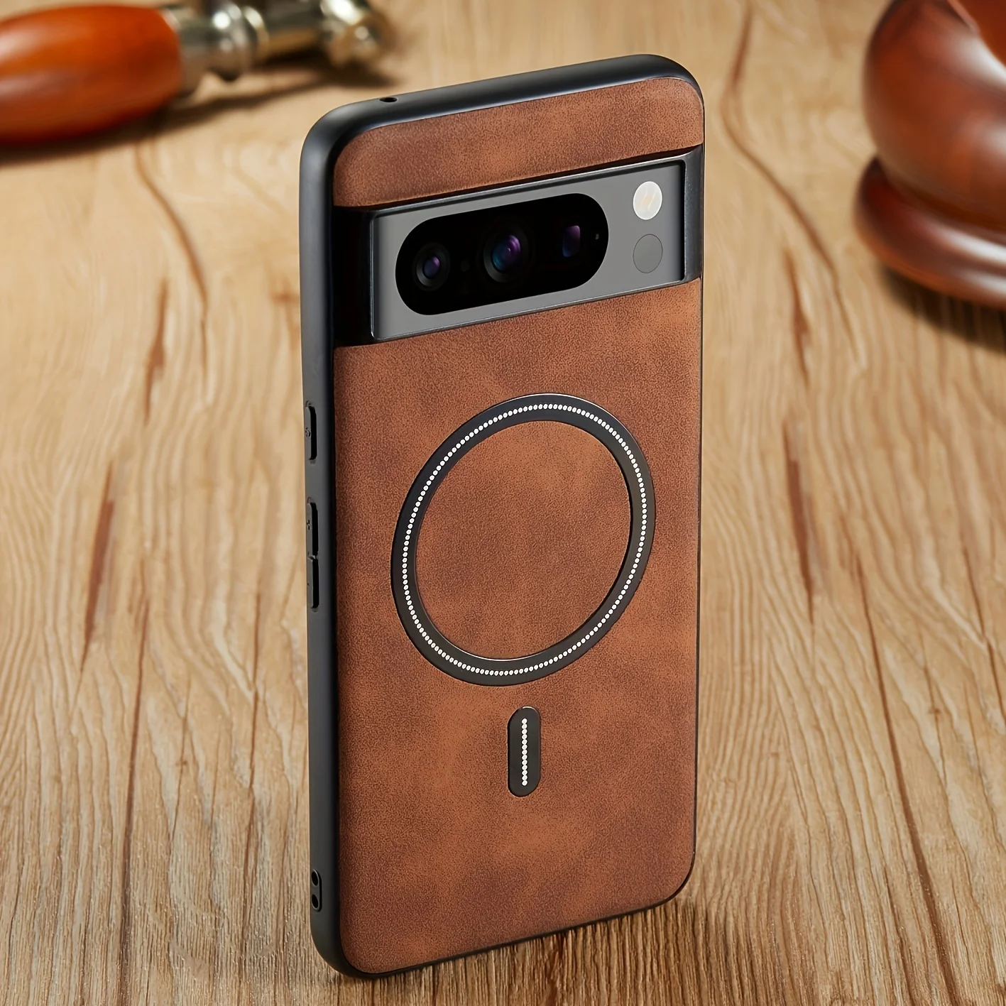 Luxury Faux Leather Magsafe Wireless Charging Case
