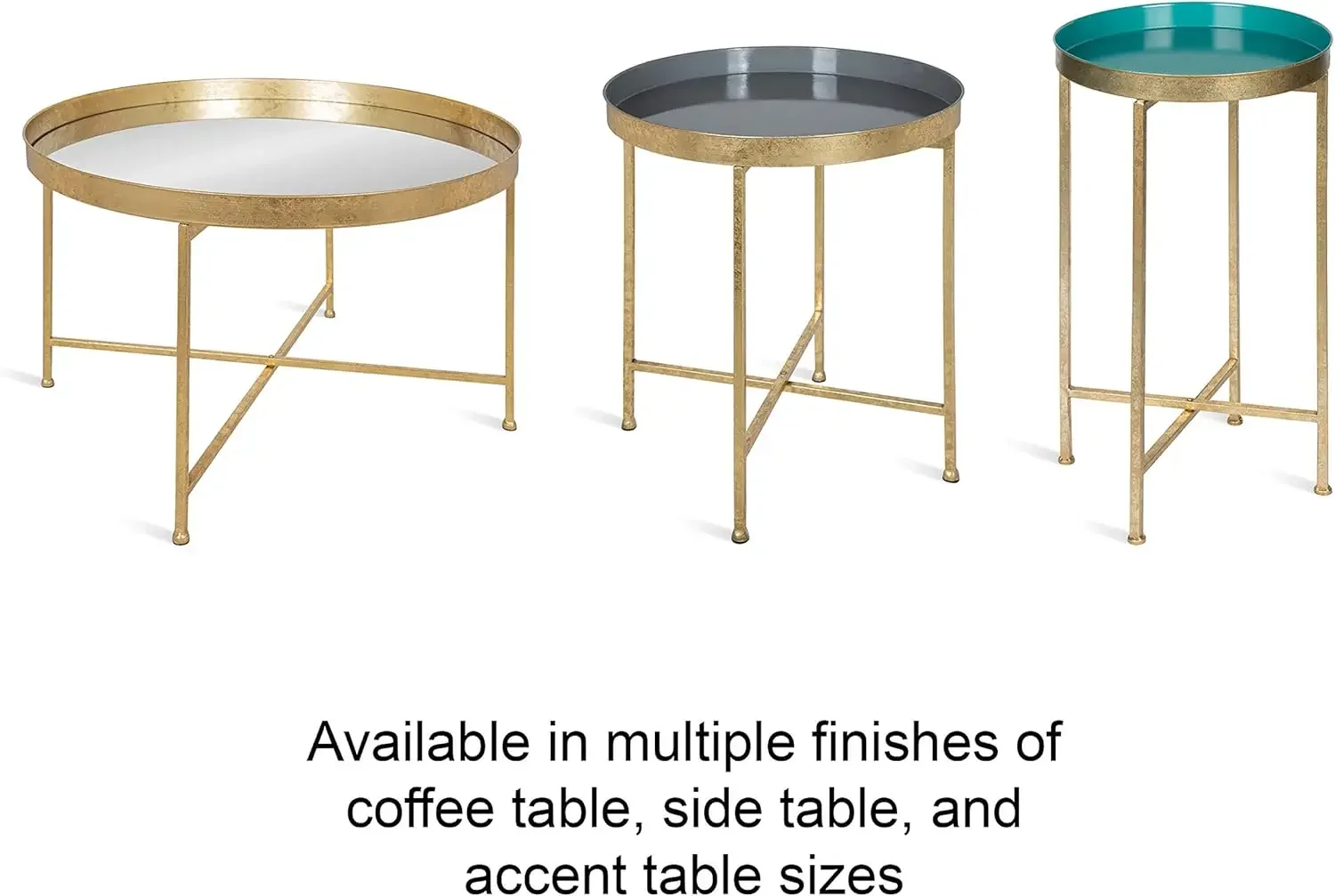 Kate & Laurel Celia Modern Glam Round Coffee Table, 28.25" x 28.25" x 19", Navy Blue & Gold Leaf,Chic Sophisticated Accent Table 4