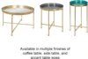 Kate & Laurel Celia Modern Glam Round Coffee Table, 28.25" x 28.25" x 19", Navy Blue & Gold Leaf,Chic Sophisticated Accent Table 4