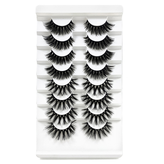 5/8/10/20 Pairs 3D Mink Lashes Natural False Eyelashes Dramatic Fluffy Soft Wispy Volume Cross Reusable Fake Eyelash  MaKeup