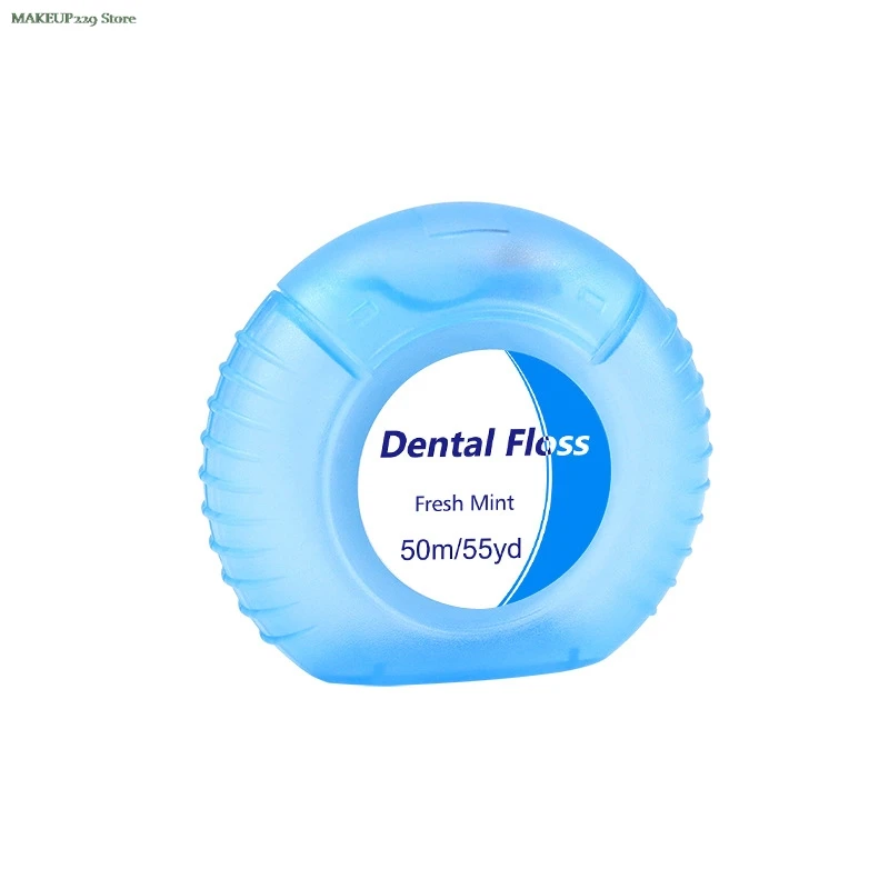 Dental Flosser Oral Hygiene Teeth Cleaning Wax Mint Flavored Dental Floss Spool Toothpick Teeth Flosser 1 Roll 50m dental floss