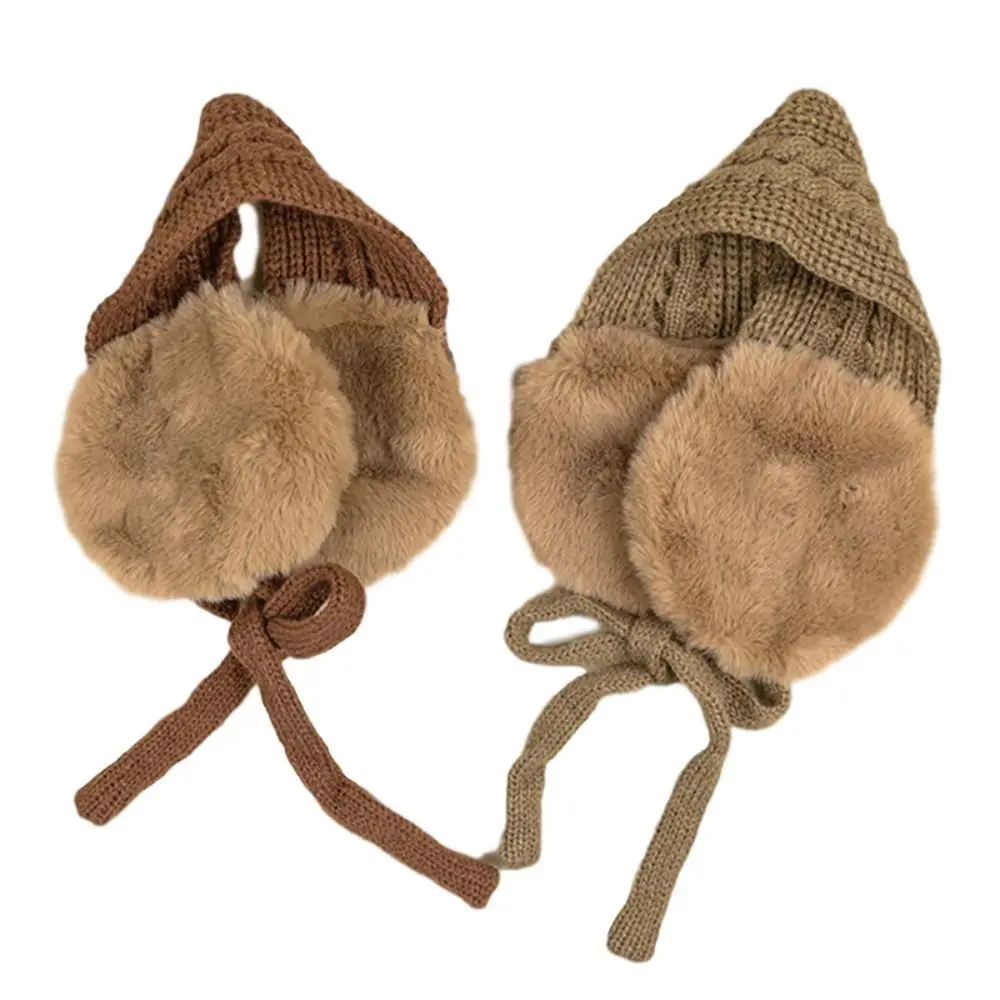 Thicken Children Earmuffs Handmade Knitted Warm Boys Girls Strappy Solid Color Cute Autumn Winter Ear Warmer