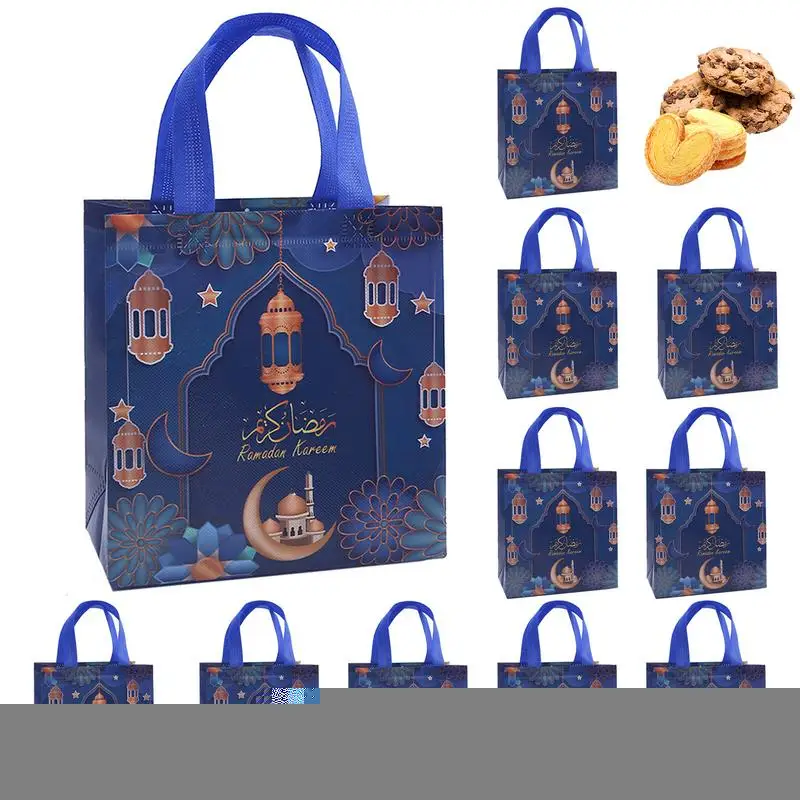 

Сумка Eid с ручкой, 12 шт., Многоразовые Пакеты Eid Tote, Нетканые Складные пакеты Eid ярких цветов для конфет, карт, печенья, шоколада