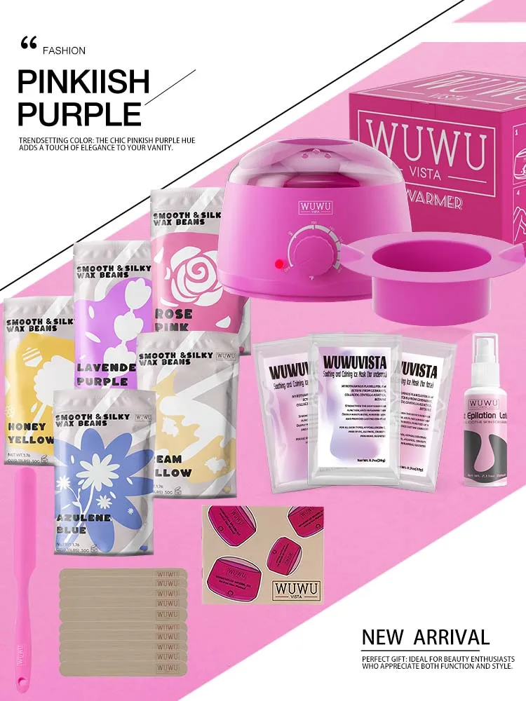 Description Picture 5 of itemWaxing Kit WUWUVISTA Hair Removal Wax Kit Wax Melt Warmer Waxing Beads Face/Brazilian/Full Body/Bikini/Sensitiive skin(23 items)
